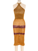 Hand Crochet Halter Midi Dress Dress arcadeshops.com