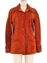 Cognac Suede Belted Jacket Jacket arcadeshops.com