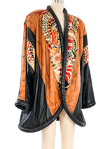 Patchwork Leather Swing Jacket Jacket arcadeshops.com