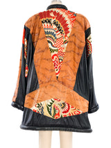 Patchwork Leather Swing Jacket Jacket arcadeshops.com