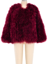 Wine Marabou Feather Jacket Jacket arcadeshops.com