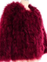 Wine Marabou Feather Jacket Jacket arcadeshops.com
