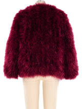 Wine Marabou Feather Jacket Jacket arcadeshops.com