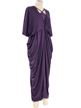 Purple Ruched Jersey Dress Ensemble Dress arcadeshops.com
