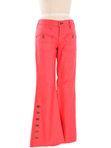 1970's Red Contrast Stitch Flares Bottom arcadeshops.com