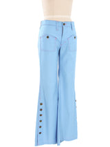 1970's Blue Contrast Stitch Flares Bottom arcadeshops.com
