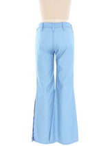1970's Blue Contrast Stitch Flares Bottom arcadeshops.com