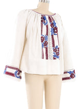 Embroidered Peasant Top Top arcadeshops.com