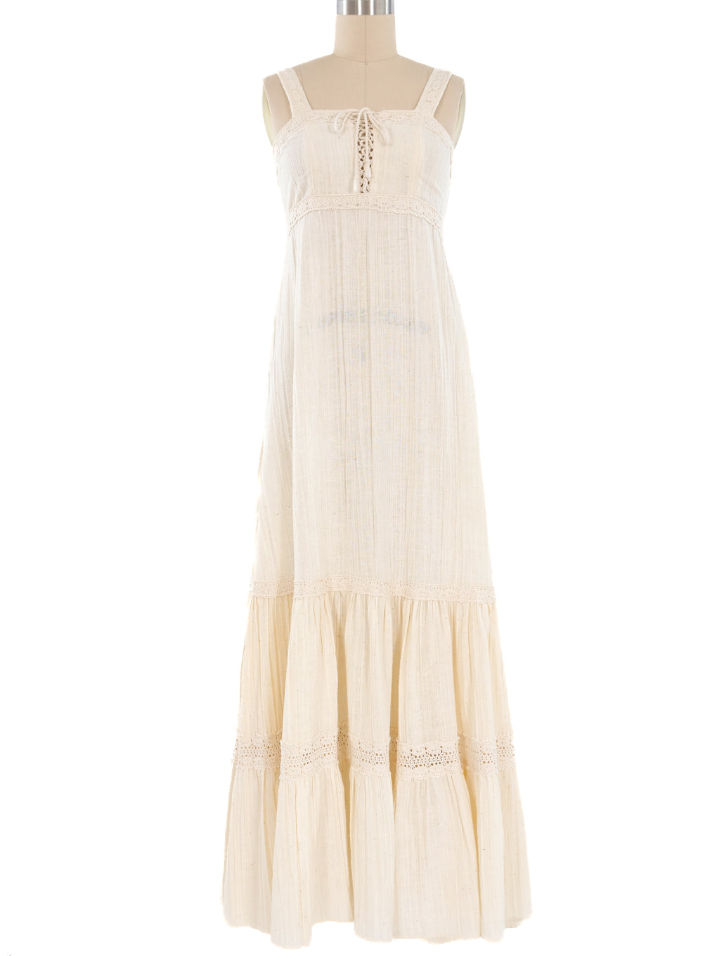 Lace Up Peasant Dress