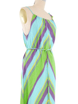 Chevron Printed Halter Maxi Dress Dress arcadeshops.com