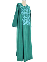 Teal Embroidered Caftan Dress arcadeshops.com