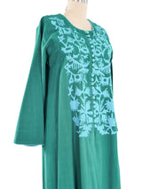 Teal Embroidered Caftan Dress arcadeshops.com