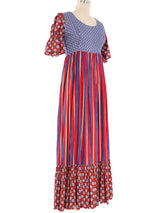 Mixed Print Ruffled Maxi Dress Dress arcadeshops.com