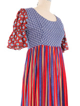 Mixed Print Ruffled Maxi Dress Dress arcadeshops.com
