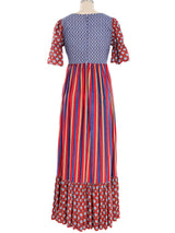 Mixed Print Ruffled Maxi Dress Dress arcadeshops.com