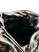 Embroidered Metallic Leather Bucket Bag Accessory arcadeshops.com