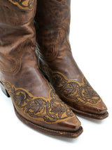 Embroidered Brown Leather Western Boots, 6.5 Accessory arcadeshops.com
