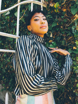 Christian Dior Gold Striped Blouse Top arcadeshops.com