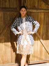 Abstract Metallic Check Jacket Jacket arcadeshops.com