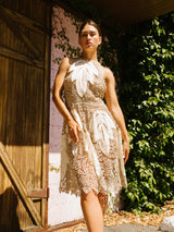Sequin Embellished Sleeveless Crochet Dress Dress arcadeshops.com