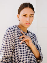 Chanel Check Print Silk Ensemble Suit arcadeshops.com