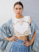 Lace Trimmed Cropped Tank Top Top arcadeshops.com