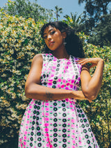 Neon Floral Printed Sleeveless Dress Dress arcadeshops.com