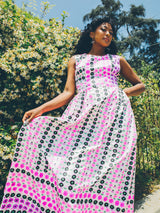 Neon Floral Printed Sleeveless Dress Dress arcadeshops.com