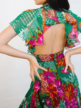 Scott Barrie Floral Ruffle Dress Dress arcadeshops.com