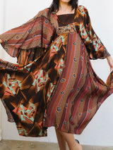 Mixed Print Flutter Sleeve Dress Dress arcadeshops.com