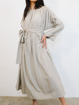 Khaki Pleated Maxi Dress Dress arcadeshops.com