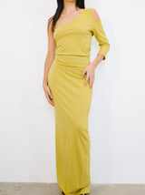 Claude Montana Chartreuse Jersey Dress Dress arcadeshops.com