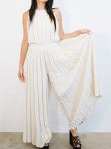 Rhinestone Embellished Pleated Palazzo Jumpsuit Jumpsuit arcadeshops.com