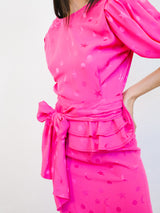 Ungaro Celestial Jacquard Fuchsia Silk Ensemble Suit arcadeshops.com