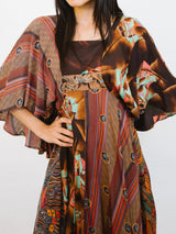 Mixed Print Flutter Sleeve Dress Dress arcadeshops.com