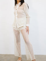 Cream Net Ensemble Suit arcadeshops.com