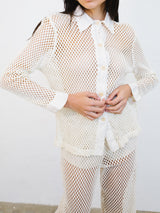 Cream Net Ensemble Suit arcadeshops.com