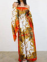 Paisley Printed Angel Sleeve Maxi Dress Dress arcadeshops.com