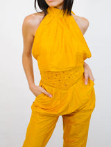 Embellished Marigold Silk Ensemble Suit arcadeshops.com