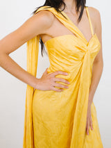 Jacquard Silk One Shoulder Gown Dress arcadeshops.com