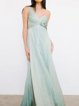 Ruben Panis Silk Chiffon One Shoulder Gown Dress arcadeshops.com