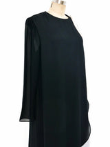 Black and White Silk Chiffon Dress Dress arcadeshops.com