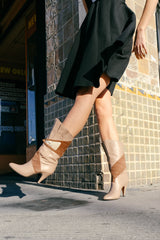 Pleat Detailed Leather Ankle Boots Accessory arcadeshops.com