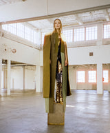 Rick Owens Olive Patchwork Cape Outerwear arcadeshops.com