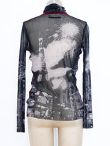 Jean Paul Gauliter Paris Printed Mesh Top Top arcadeshops.com