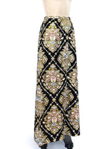 Metallic Brocade Maxi Skirt Bottom arcadeshops.com