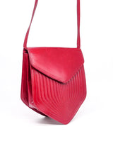 Charles Jourdan Red Leather Shoulder Bag Accessory arcadeshops.com