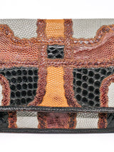 Carlos Falchi Patchwork Envelope Clutch Accessory arcadeshops.com