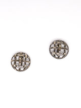Ugo Correani Basketweave Button Earrings Jewelry arcadeshops.com