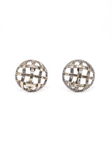 Ugo Correani Basketweave Button Earrings Jewelry arcadeshops.com